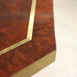 Elm broussin dining room table by Jean Claude Mahey for Maison Romeo, 70s