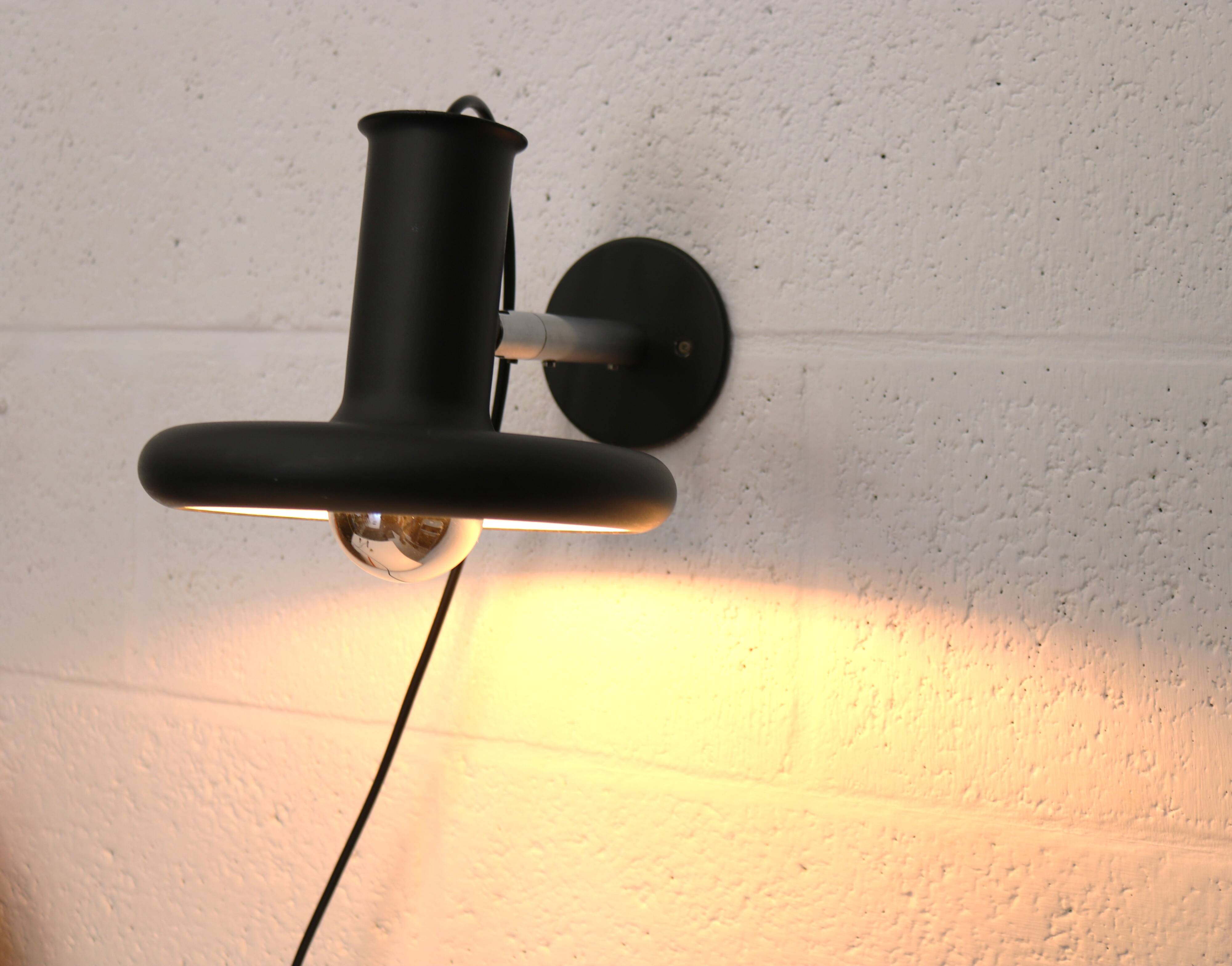 Top Design Fog & Morup black Wall Lamp - Optima 5 - Designed By Hans Due