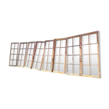 Lot of 4 oak windows H141xL112/117cm old small panes