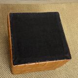 Vintage Sede leather pouf with chest