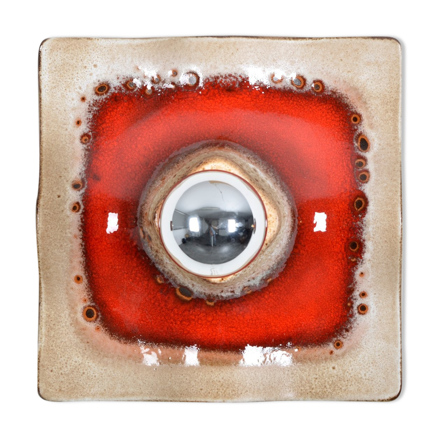 Applique murale Fat Lava en céramique de Hustadt Leuchten 1970s