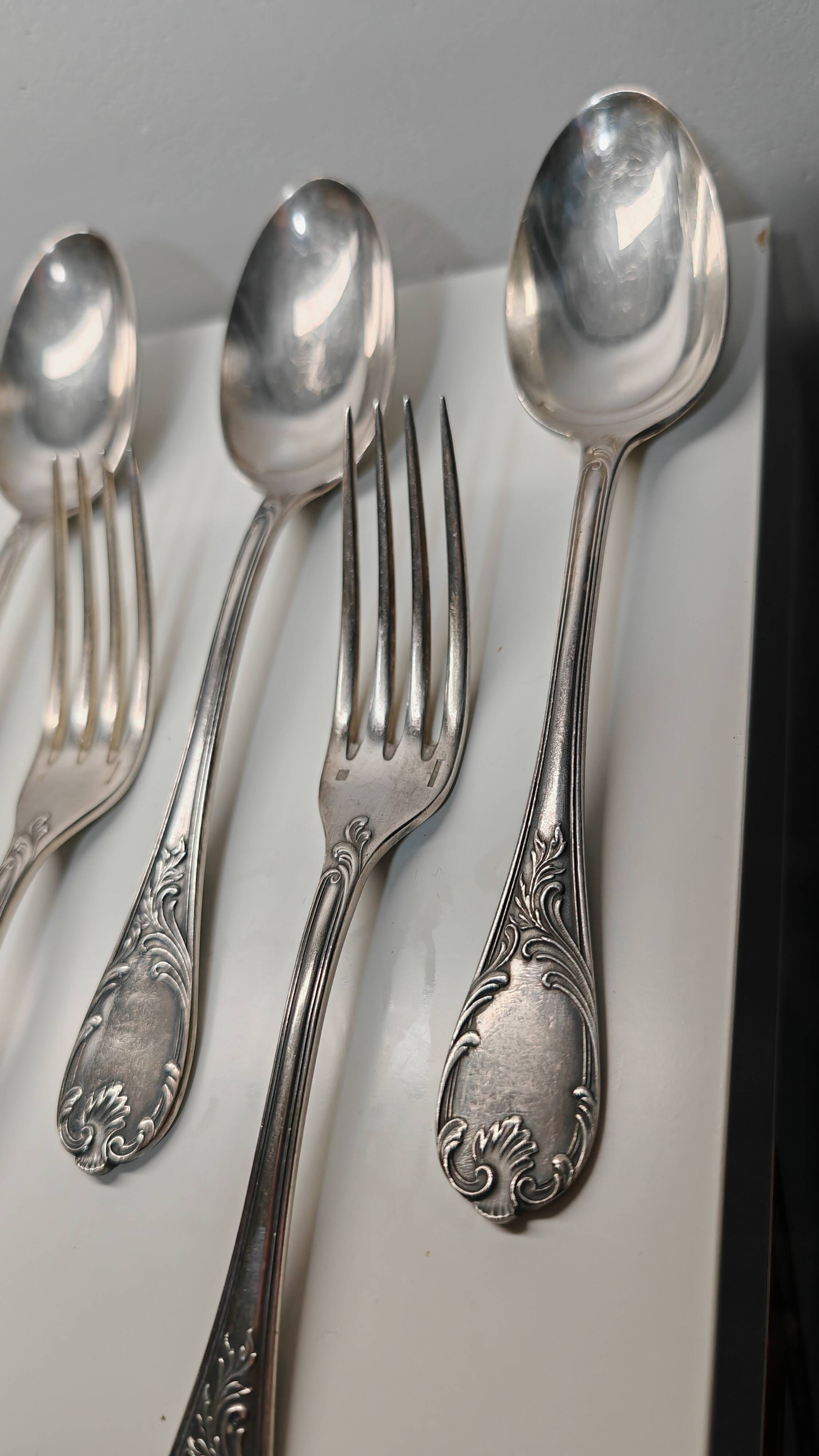 Christofle Marly cutlery set (6 forks + 6 soup spoons)