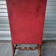 Authentic large antique armchair in the Louis XIII style "sheep's bone"
