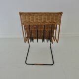 Porte revue rotin et métal Raoul Guys années 50