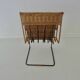 Raoul Guys rattan and metal magazine rack from the 50s