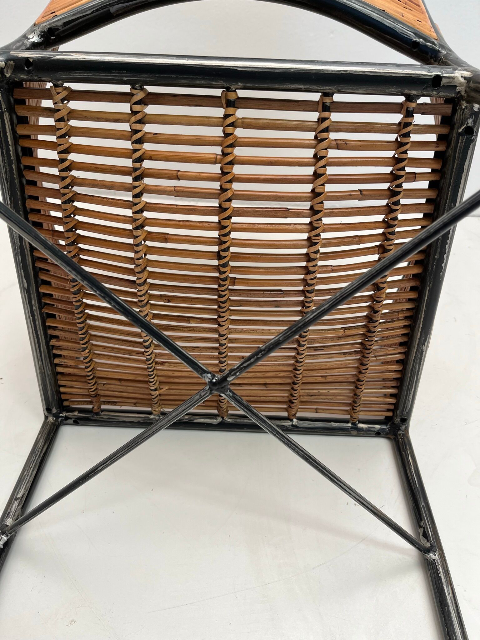 Bamboo and iron armchair
