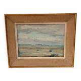 Marine Oil on canvas by JP. Guinegault (36 x 45)