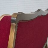 1930s, Danish 3-seater sofa, red furniture velour, furniture mesh.