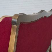 1930s, Danish 3-seater sofa, red furniture velour, furniture mesh.