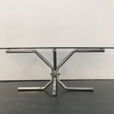 70s chrome and smoked glass coffee table