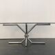Table basse années 70 chrome et verre fumé
