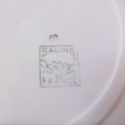 Set of 4 vintage porcelain dinner plates from the Salins factory