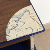 Blue bedside table compass feet