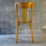 Vintage wood-curved bistro chair 1960