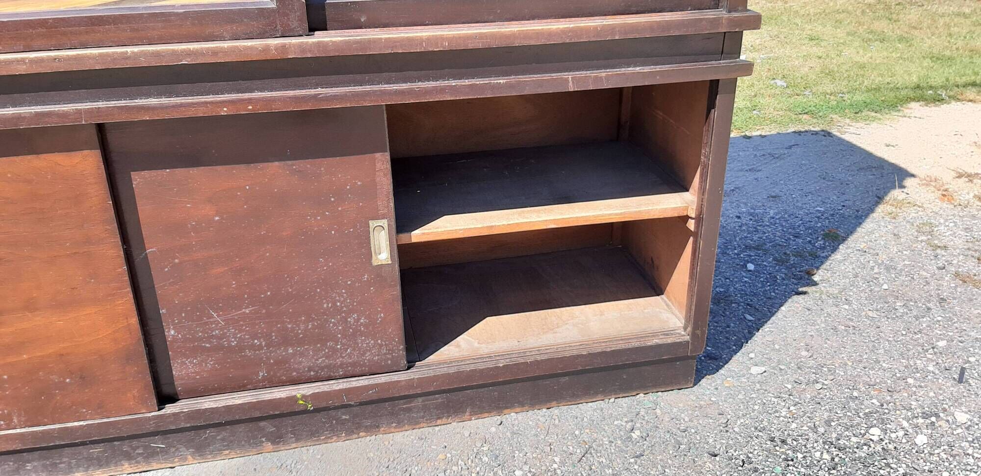 2 wood store furniture and glass doors