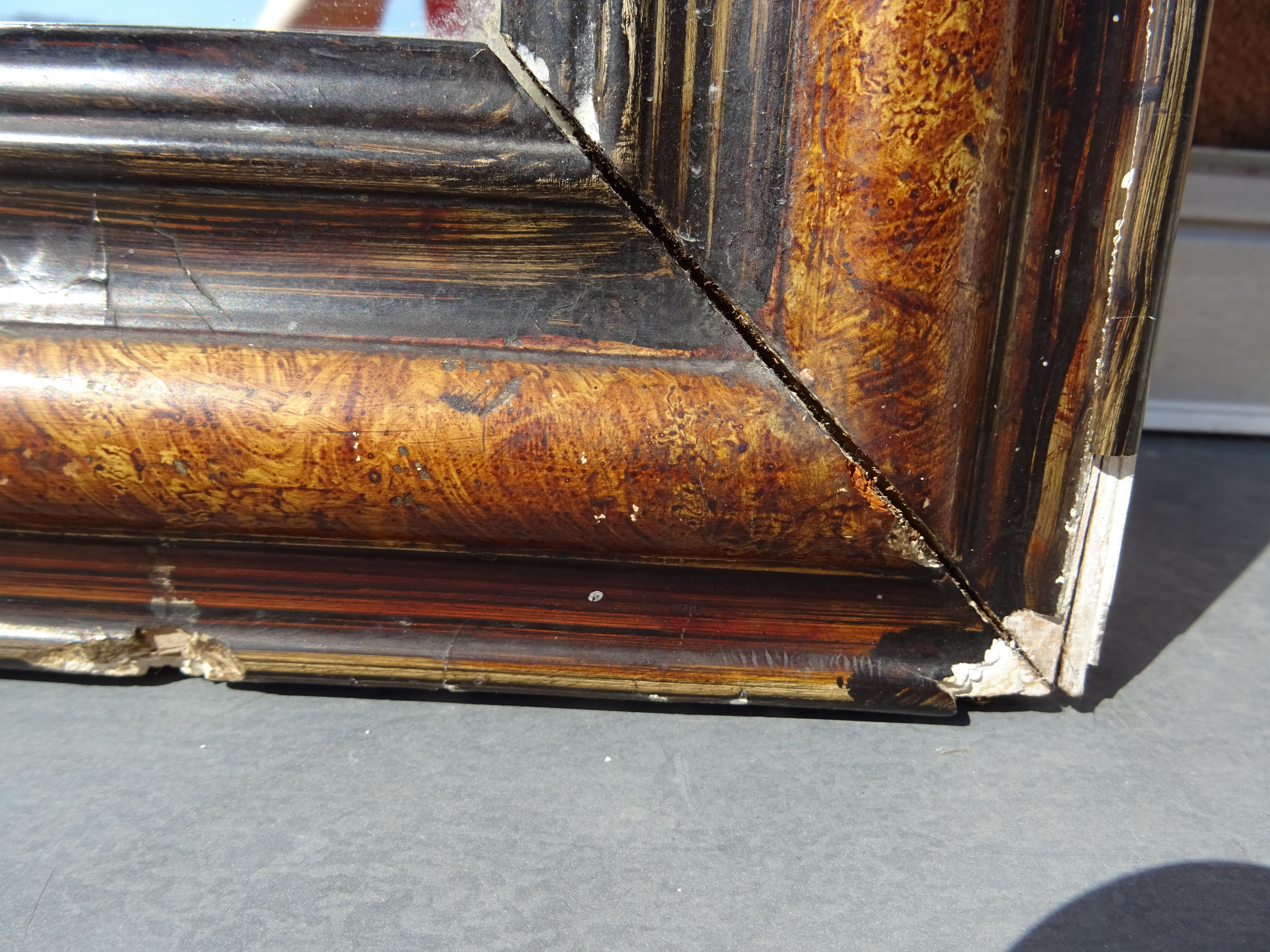 Old Louis Philippe 19th century mirror 89 x 65 cm
