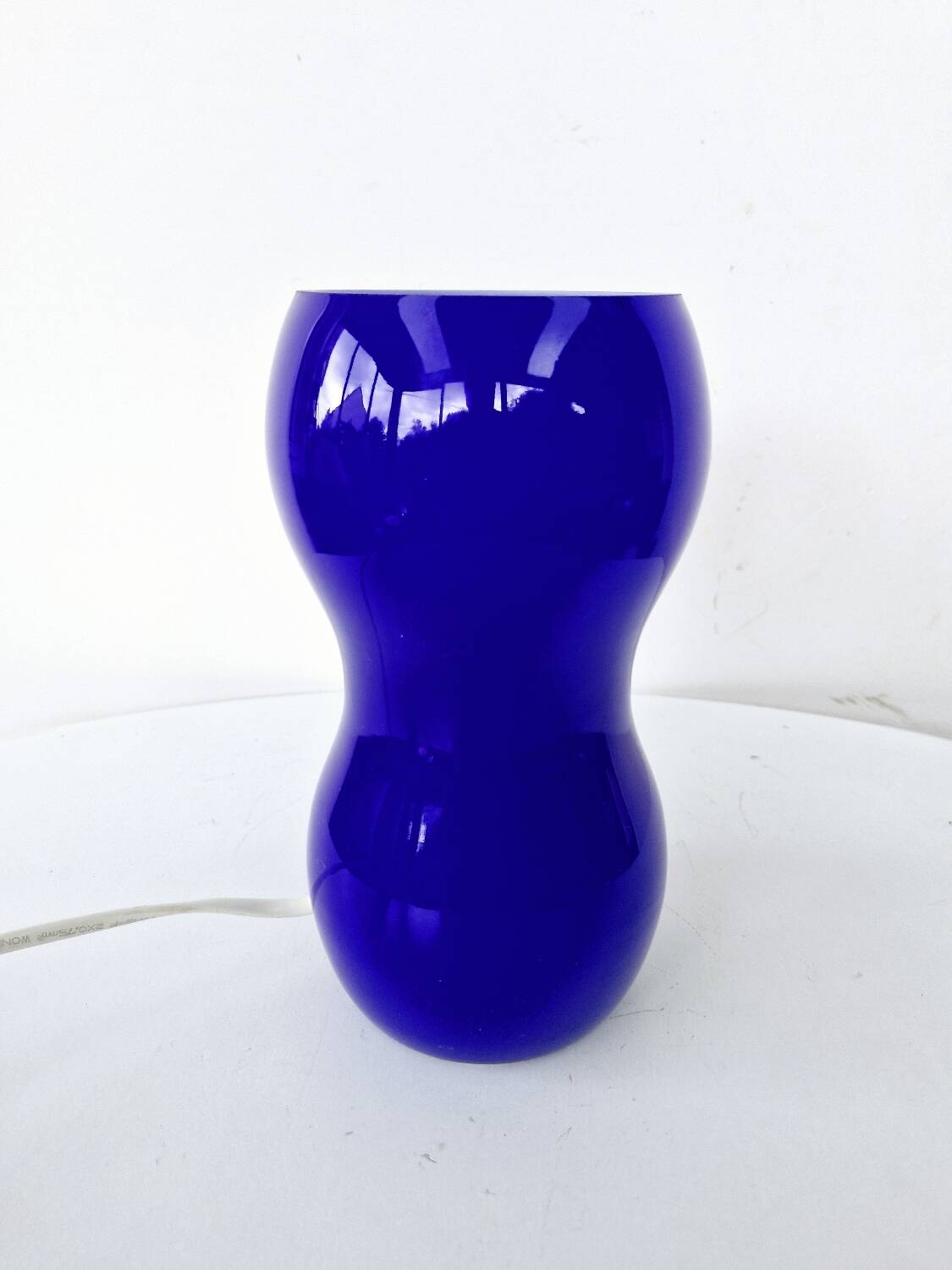 Lampe de table vintage 90's ikea design kvintant verre bleu