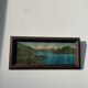 Vintage photographic print / Lake Annecy Alps / wooden frame