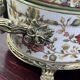 Louis XV style enamelled ceramic and bronze pot 22x16cm