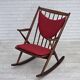 1960s Danish rocking chair by Frank Reenskaug, model 182, reupholstered.