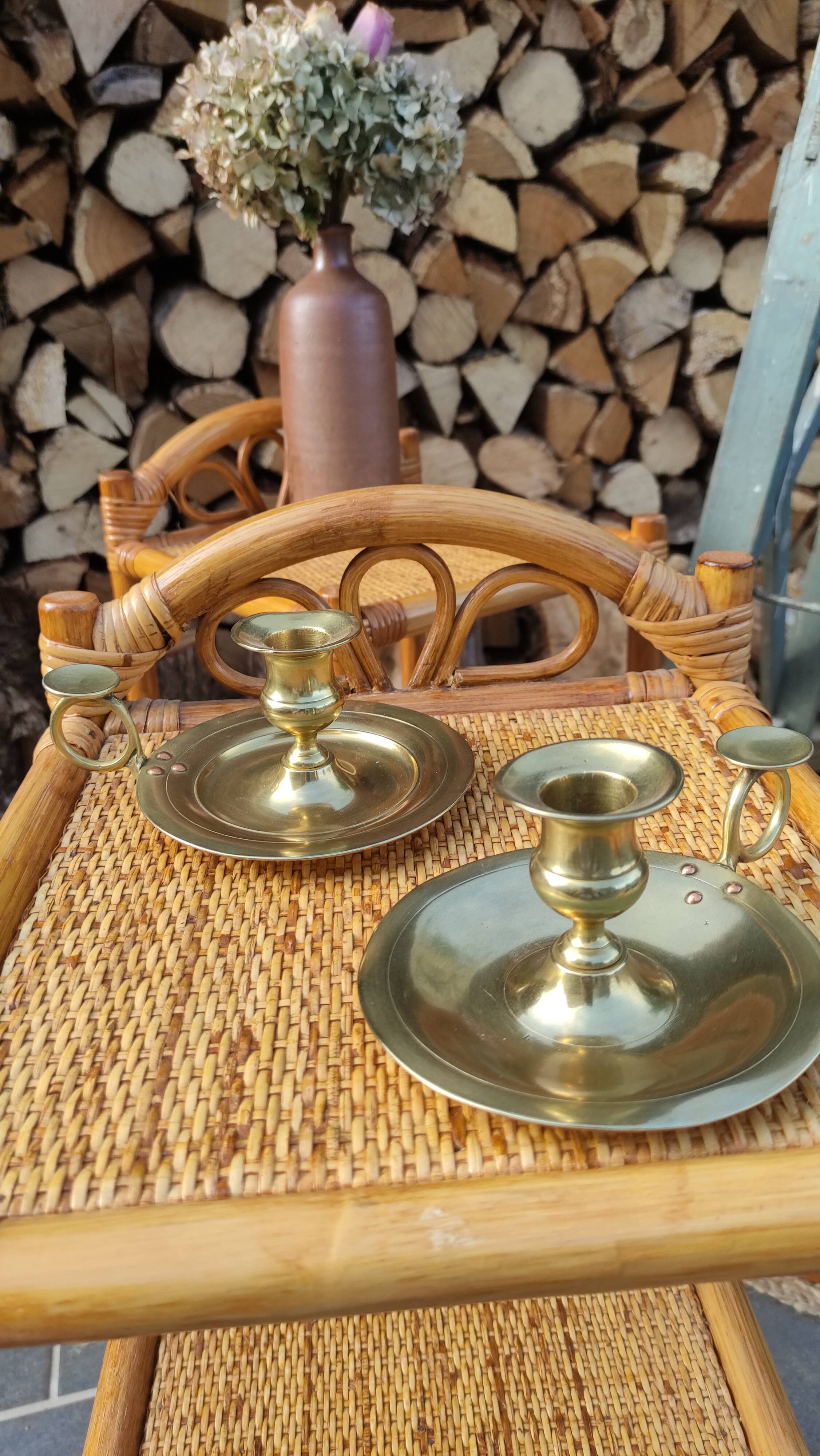 Pair of vintage candle holders