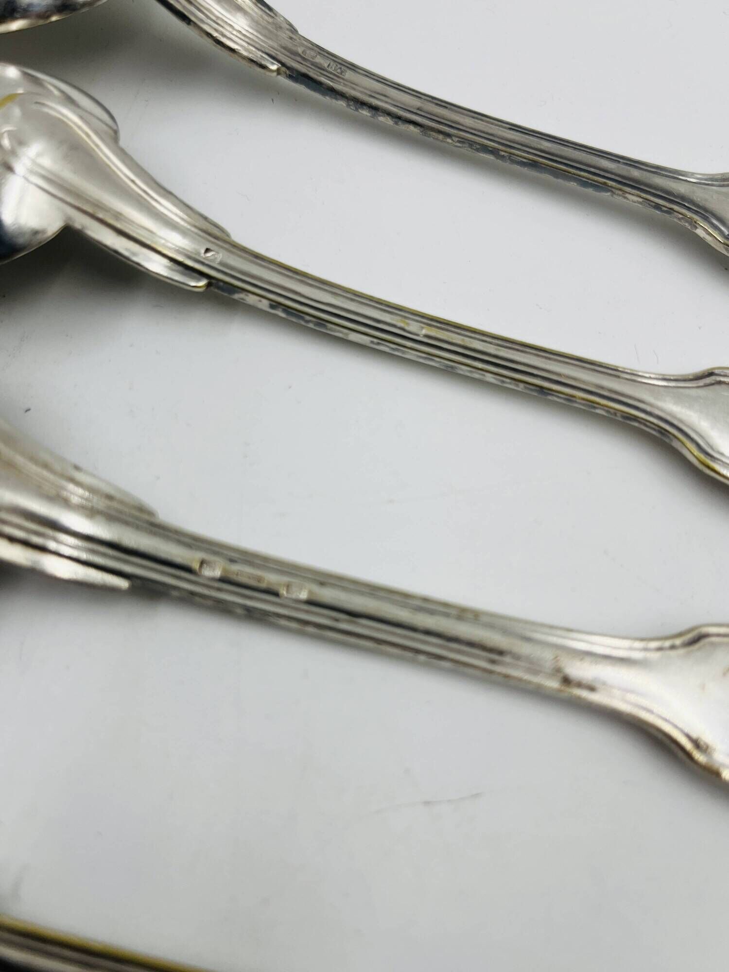 Lot of 6 Silver-Plated Metal Soup Spoons Wiskemann