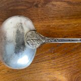 Old SFAM Goldsmith's Ladle Silver Plated Metal 12G Leaf Decor #B342