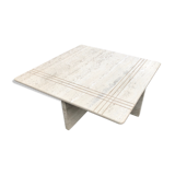Square bass table in travertine