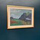 Original Swedish Gouache – "Landscape" by Willy Lindeberg – Signed – Vintage and Framed – 54.5 × 41.5 cm (21.5" × 16.3")