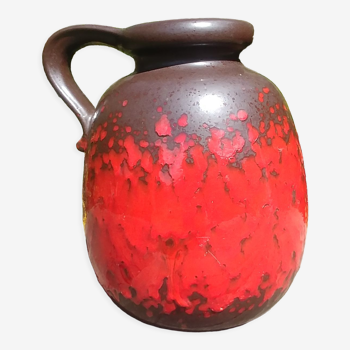Fat Lava W.Germany 70s colors red brown chocolate vase
