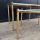 Tables gigognes métal doré bambou miroir années 70