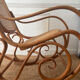 Curved wooden rocking chair