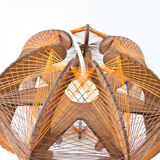 Scandinavian yarn and wood hanging lamp