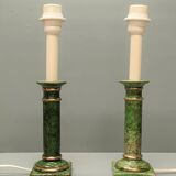 Pair of table lamps in the taste of antique marble columns, 1980s, France