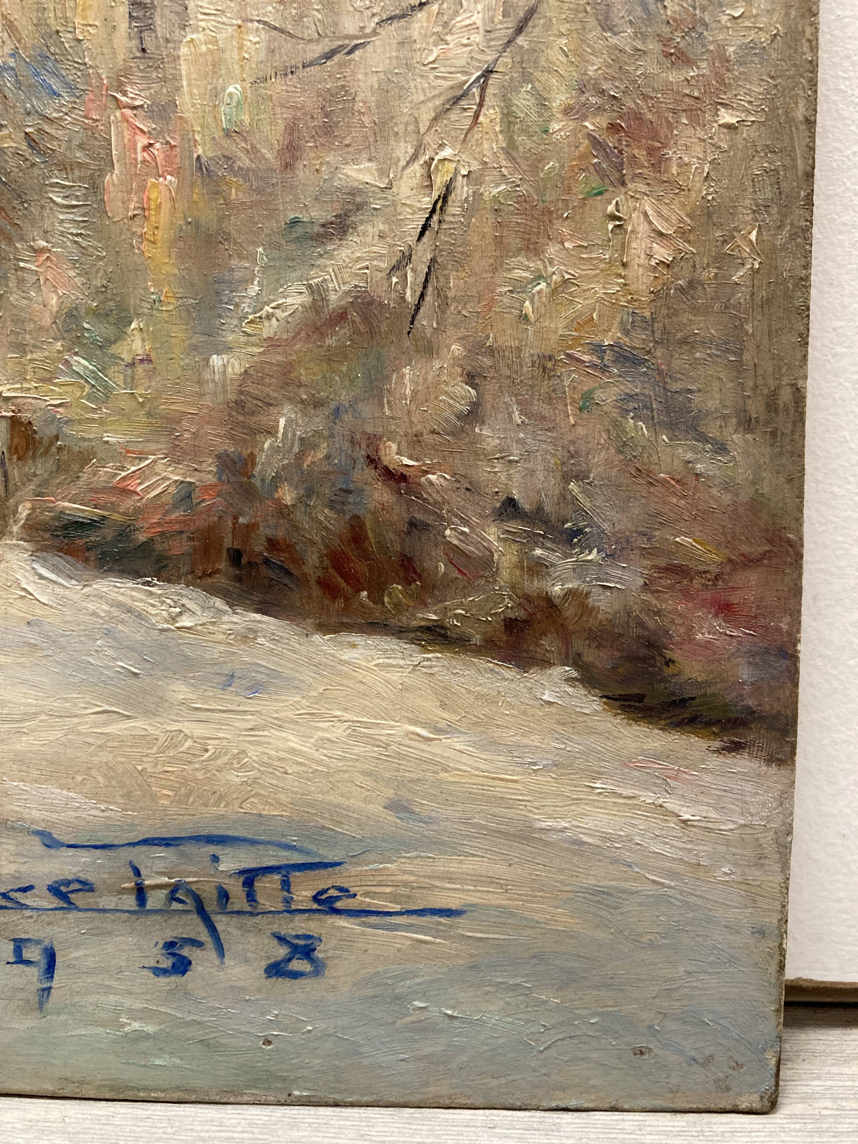 Peinture de paysage sous la neige