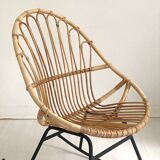 Rocking-chair en rotin