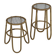 Pair of vintage mid century bamboo ice glass flower stands