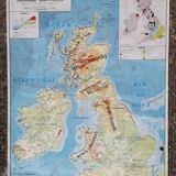 Old vintage British Isles /Benelux mdi map