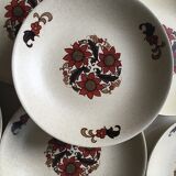 Set of 6 hollow plates Orchies Moulin des loups