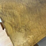 Tall chest of drawers, Art Deco weekly chest in flamed walnut, 1930-1940