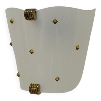 Vintage Arlus wall light in perspex and brass 1950s