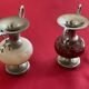 Vases en marbre et étain