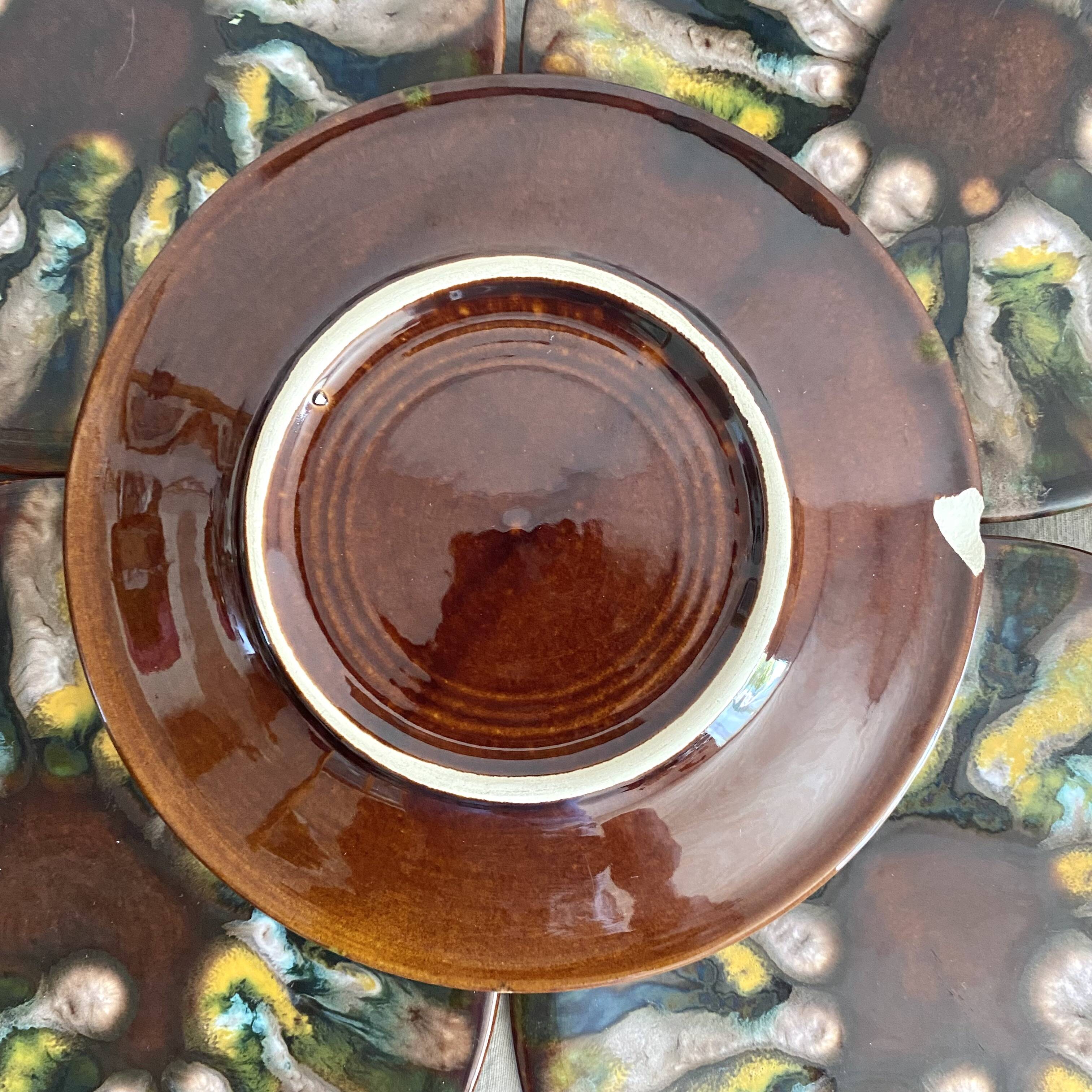 Saint Jean de Bretagne earthenware dessert plates
