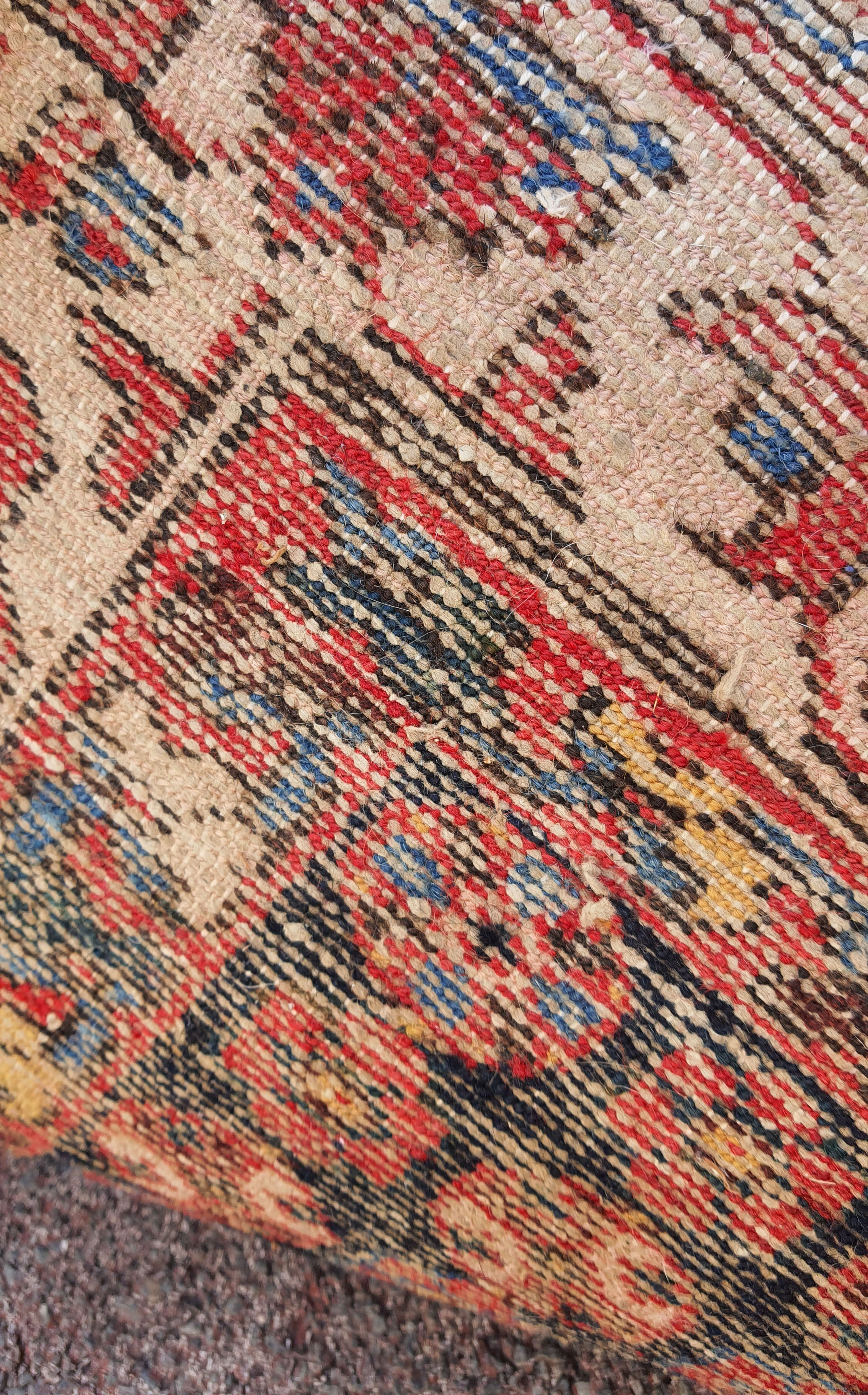 Antique handmade wool carpet, Mazlagan Iran 194 cm