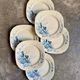 6 dessert plates Gien in blue ironstone, service "Birds" circa 1870 no. 3