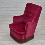 1970s, Danish easy chair, original very good condition, furniture velour.
