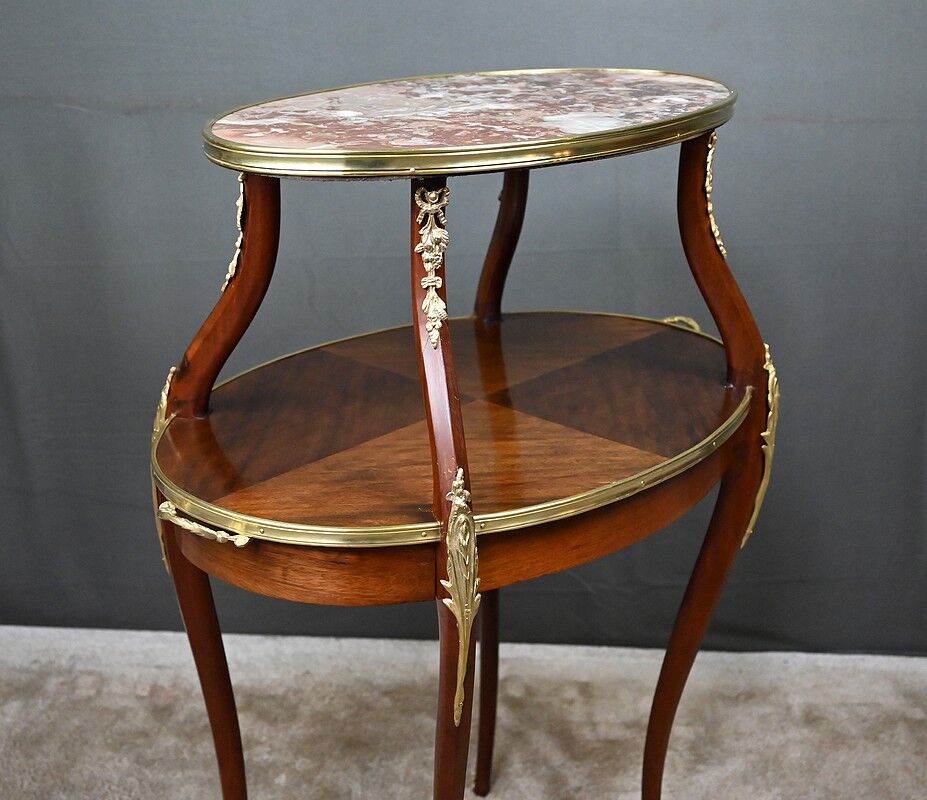 Table à thé en placage d’acajou, style Louis XV – Début XXe