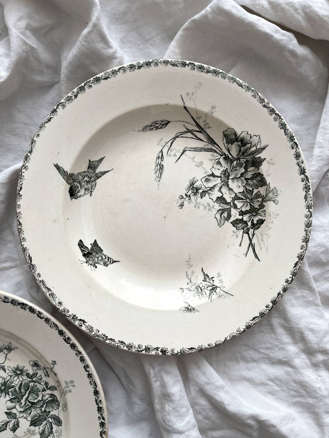 2 “French” ironstone soup plates from Choisy le Roi