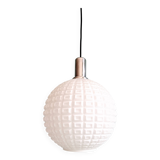 Vintage textured white opaline pendant light, 1960s-70s