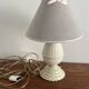 Small bedside lamp in ivory glazed ceramic.